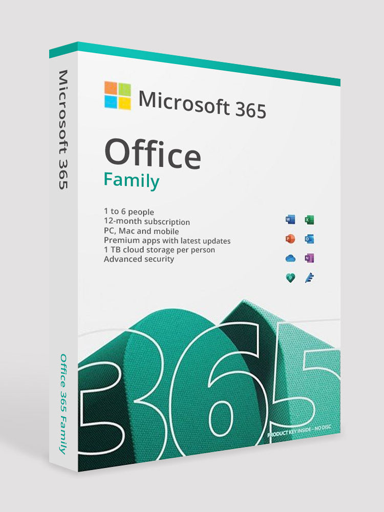 Microsoft Office 365 Family - 1 års abonnement - 6 brugere - Digital levering - Dansk